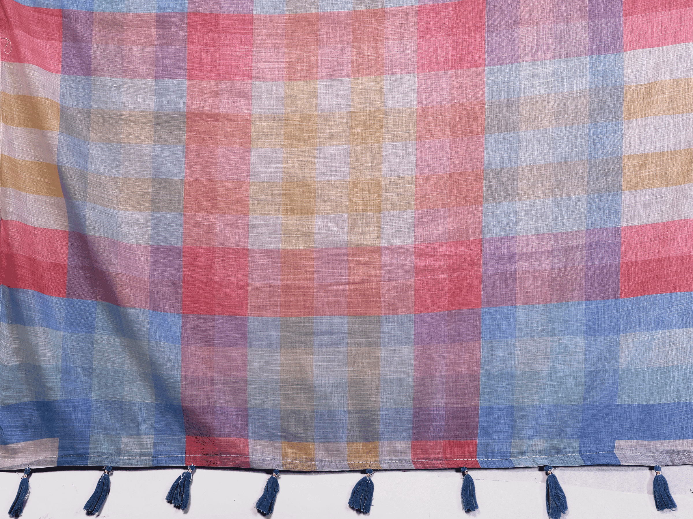 Multicolor Striped Ready-to-Wear Saree with Pocket and Pastel Border