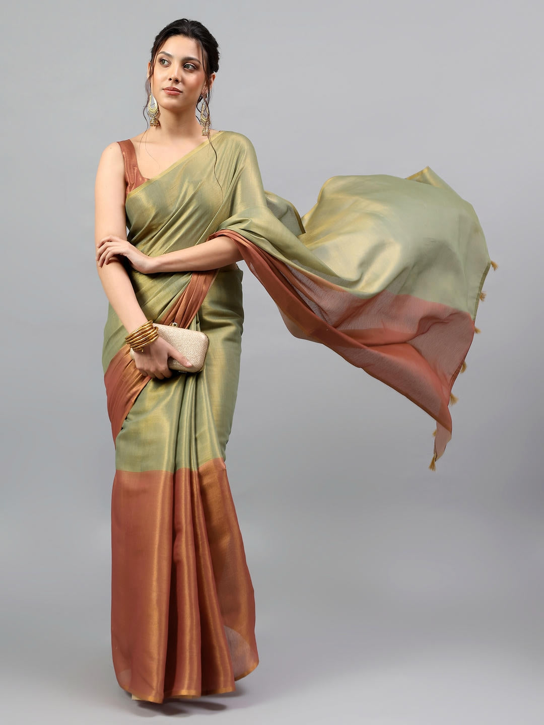 Samantha Rich Maroon Art Tissue Silk Saree | Embroidered Zari Border