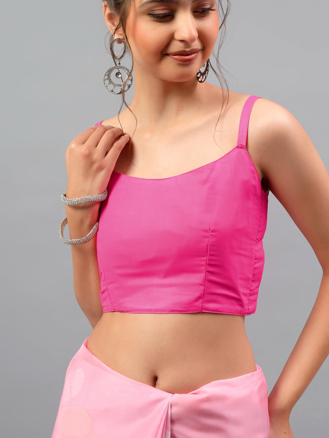 Samantha Magenta Pink Floral Printed Saree | Sheer Bold Drape