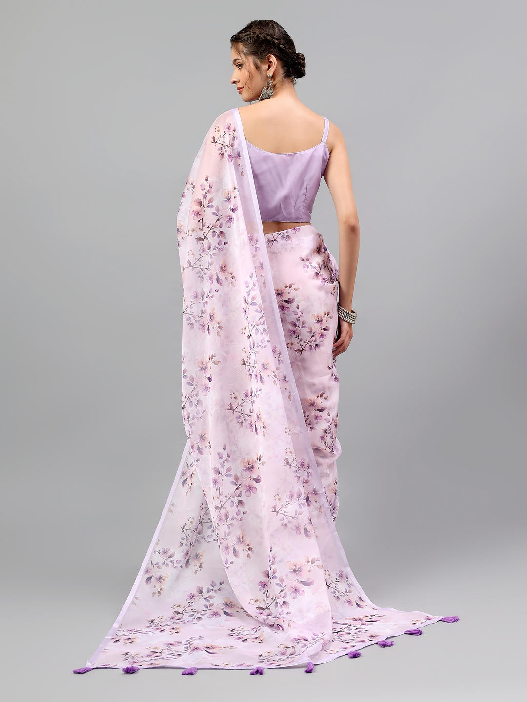 Samantha Lavender Lilac Floral Printed Saree | Sheer Dreamy Drape