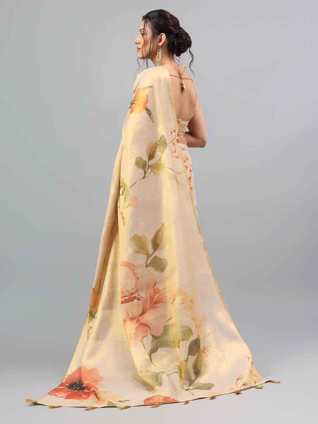 Samantha Metallic Gold Zari Silk Saree | Grand Wedding Drape