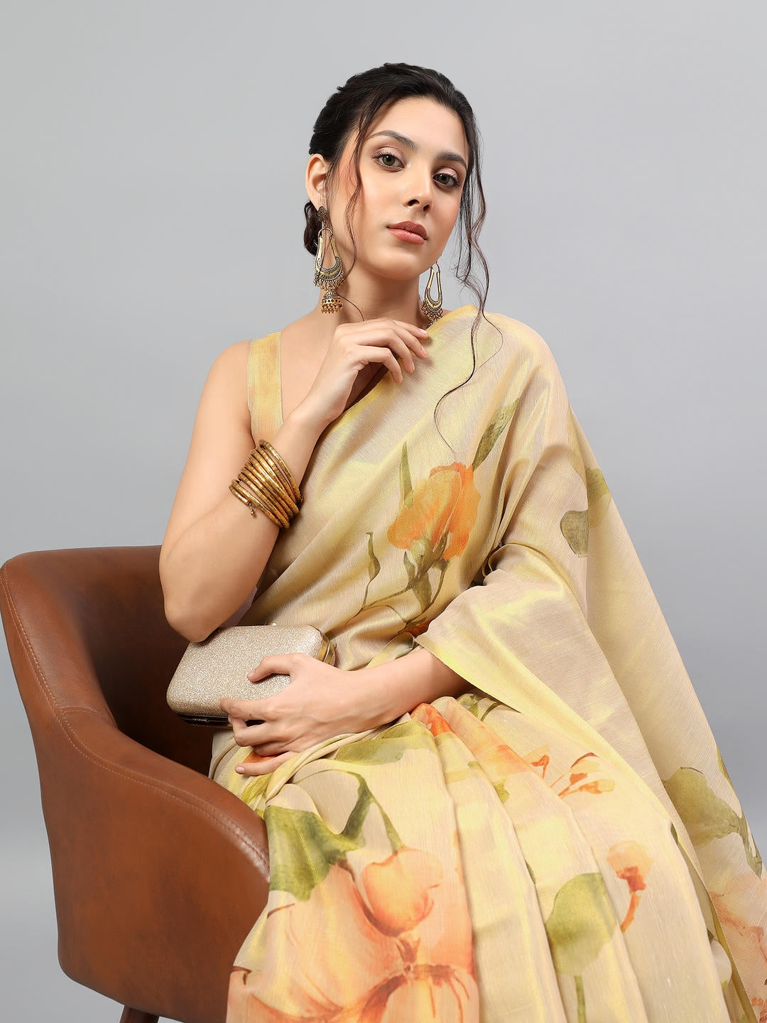 Samantha Metallic Gold Zari Silk Saree | Grand Wedding Drape