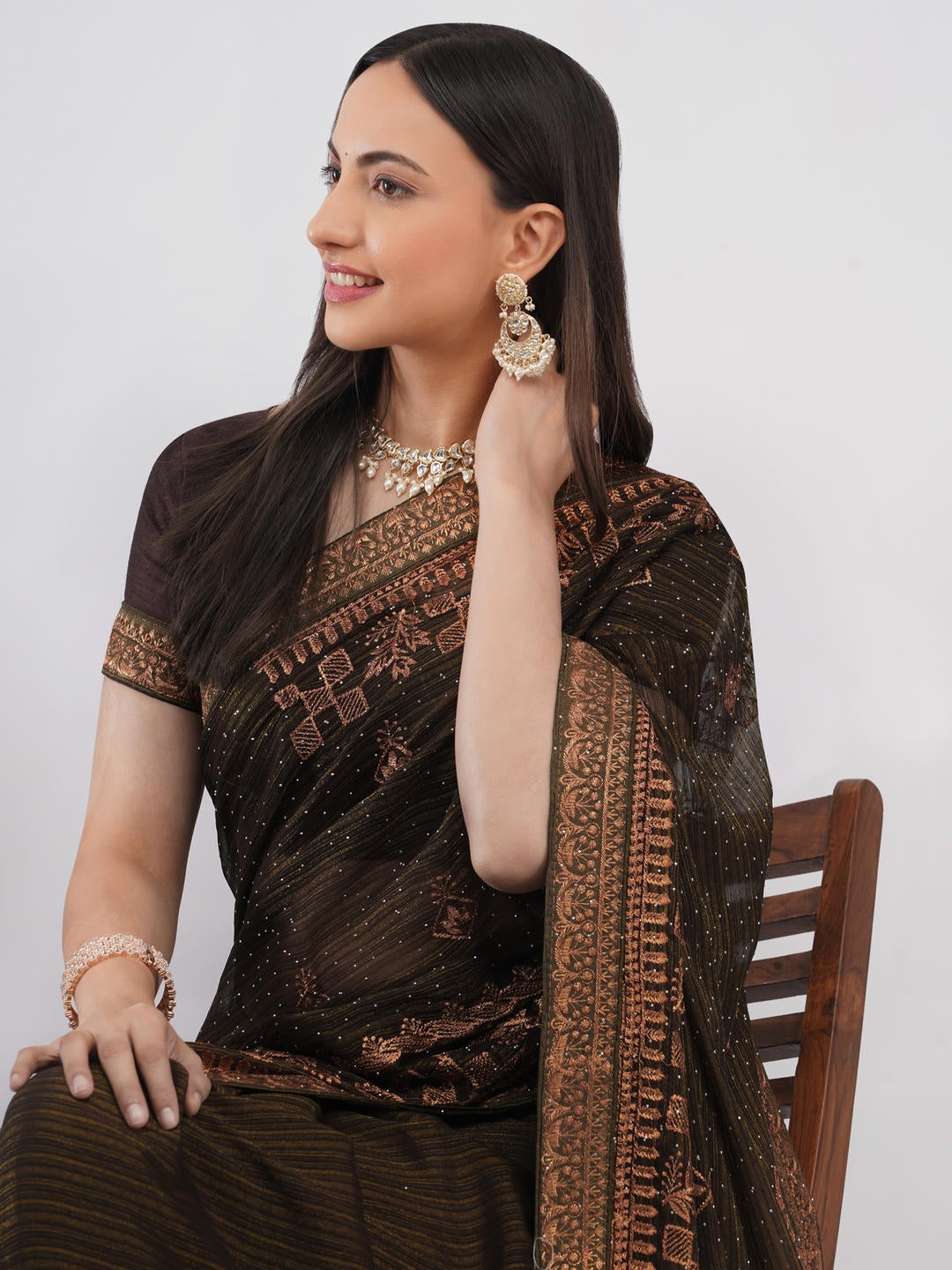Samantha Mehendi Green And Pink Contrast Tissue Silk Shimmer Saree With Unstitched Blouse Piece For Women Party Wear